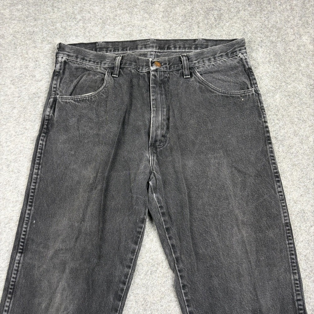 Rustler Jeans Mens 36x30 Black Faded Denim Regular Fit Western Outdoor Rugged - Picture 1 of 16